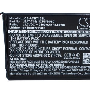 Replacement Battery for Acer, Iconia Tab B1, Iconia Tab B1-710, Iconia B1-A71, etc.