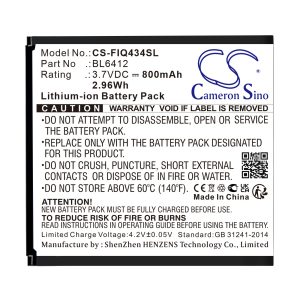 Replacement Battery for Fly, IQ434, Era Nano 5, Fly, BL6412, etc.